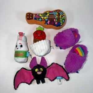 Bark Box Dog Toys Lot Plush Crinkle Squeaker Bundle 6 Pieces for Smaller Dogs